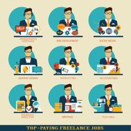 Set of freelance career icons N2