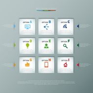 Modern infographics options banner with realistic colorful ribbo