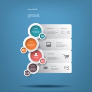White circles menu options vector illustration suitable for web design N6