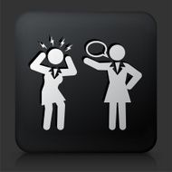 Black Square Button with Communication