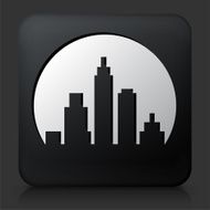 Black Square Button with Cityscape Icon N16