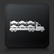 Black Square Button with Shipping Car Truck N2
