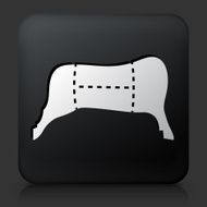 Black Square Button with Meat Sections Icon