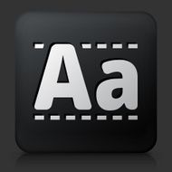 Black Square Button with Writing Alphabet Icon N2