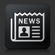 Black Square Button with Newspaper