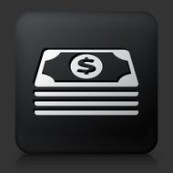 Black Square Button with Cash Stack Icon