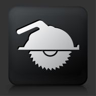 Black Square Button with Machine Saw Icon