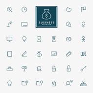 32 web and business line icons N2