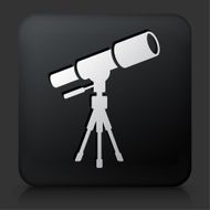 Black Square Button with Telescope on Tripod
