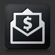 Black Square Button with Envelope Money