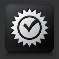 Black Square Button with Check Mark Icon N3