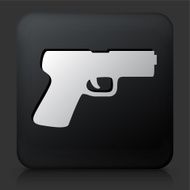 Black Square Button with Gun Icon