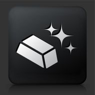 Black Square Button with Sparkeling Gold Plate