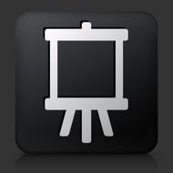 Black Square Button with Canvas Icon