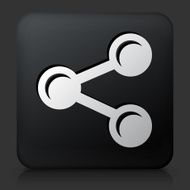 Black Square Button with Sharing Icon N2