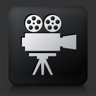 Black Square Button with Film Camera Icon N20