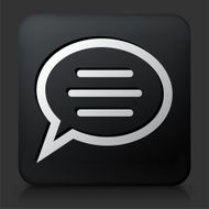 Black Square Button with Chat Bubble Icon N7