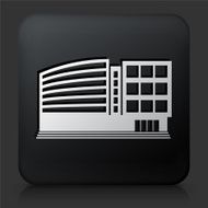 Black Square Button with Office Skyscrapers Icon N4