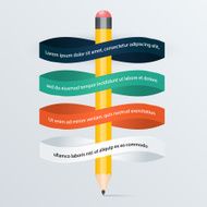 pencil ribbon banner flow chart N2