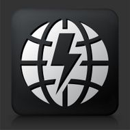 Black Square Button with Globe Energy N2