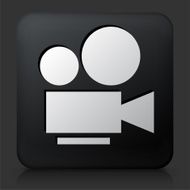Black Square Button with Film Camera Icon N21