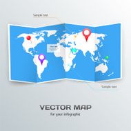 Vector world map with infographic elements N10