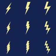 Vector Set of Thunder Lighting Icons N12