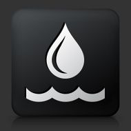 Black Square Button with Water Drop Icon N3