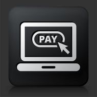 Black Square Button with Pay Online