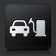 Black Square Button with Car Vacuum Icon