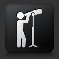 Black Square Button with Businessman &amp; Telescope