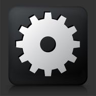 Black Square Button with Gear Icon N6