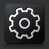 Black Square Button with Gear Icon N7