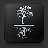 Black Square Button with Tree Icon N39