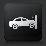 Black Square Button with Car Crash