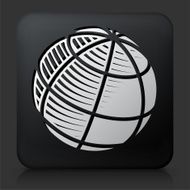 Black Square Button with Globe Icon N19