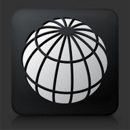 Black Square Button with Globe Icon N20