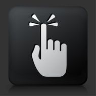Black Square Button with Pointing Hand N3