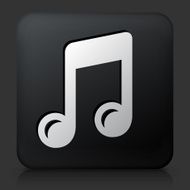 Black Square Button with Music Icon N8