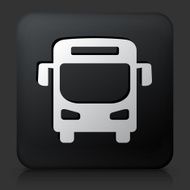 Black Square Button with Bus Icon N6