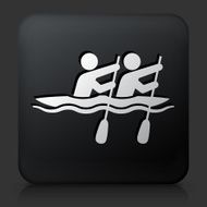 Black Square Button with Rowing Icon N2