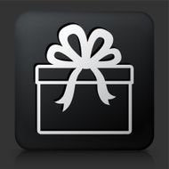 Black Square Button with Present Icon N3
