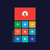Graphic user interface flat design vector illustration with icons