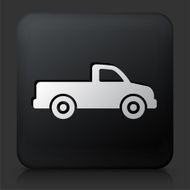 Black Square Button with Pick Up Truck