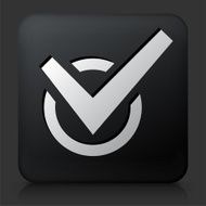 Black Square Button with Check Mark Icon N4