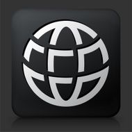 Black Square Button with Globe Icon N21