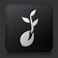 Black Square Button with Coffee Bean Icon N2