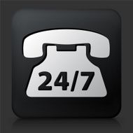 Black Square Button with 24 7 Service N2