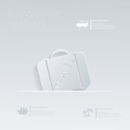 Suitcase Luggage travel Theme holidays Template infographic or website layout