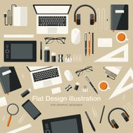 Flat Equipments For Graphic Designer N2